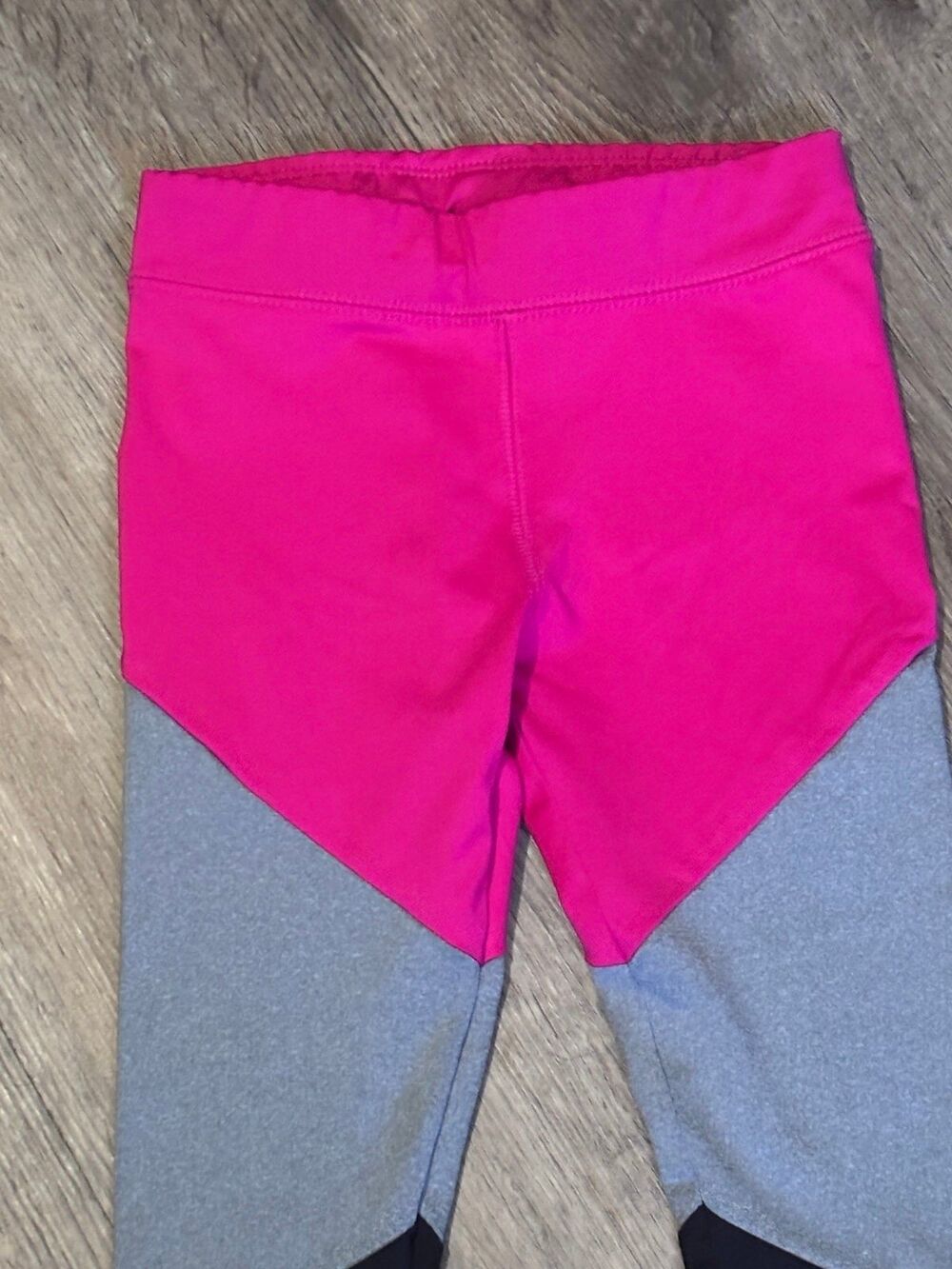 Okie Dokie Toddler Girls Colorblock Leggings 4T Pink Gray Black EUC - Picture 3 of 5